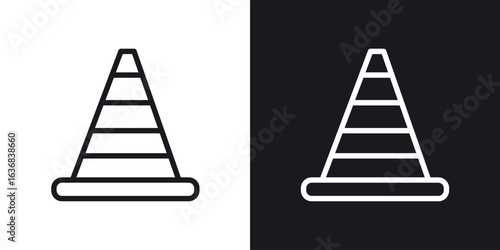 Construction cone icon vector symbol in Line Art Style for Design, Presentation, Website or Apps Elements.