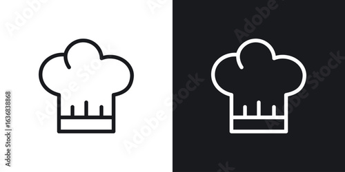 Chef hat icon vector symbol in Line Art Style for Design, Presentation, Website or Apps Elements.