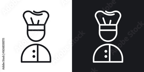 Chef icon vector symbol in Line Art Style for Design, Presentation, Website or Apps Elements.