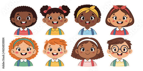 Diversity in Childhood: A Delightful Display of Smiling Children, representing joy, friendship, and togetherness