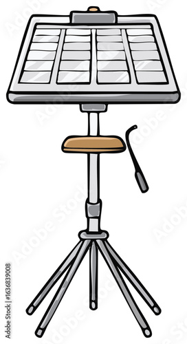 Musical instrument stand with music holder and baton