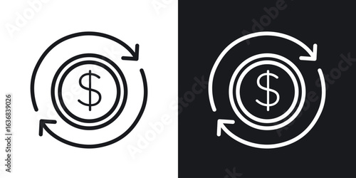 Cash flow icon vector symbol in Line Art Style for Design, Presentation, Website or Apps Elements.