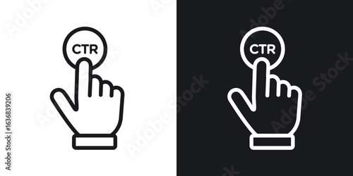 CTR icon vector symbol in Line Art Style for Design, Presentation, Website or Apps Elements.