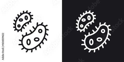Bacteria icon vector symbol in Line Art Style for Design, Presentation, Website or Apps Elements.