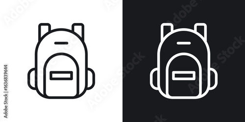 Backpack icon vector symbol in Line Art Style for Design, Presentation, Website or Apps Elements.