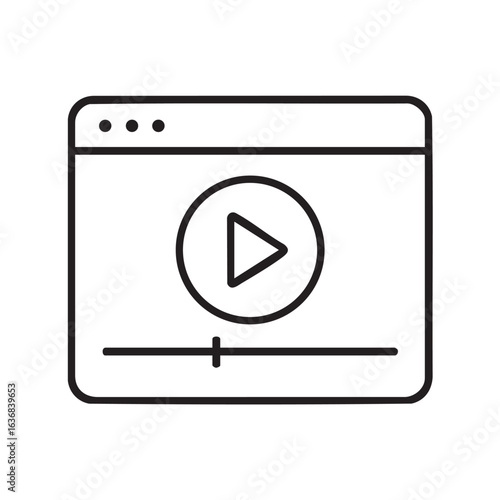 clean stylish elegant modern detailed professional high quality A Browser Window with a Play Button Icon