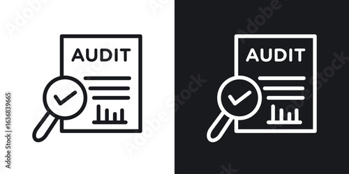 Audit report icon vector symbol in Line Art Style for Design, Presentation, Website or Apps Elements.