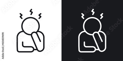Anxiety icon vector symbol in Line Art Style for Design, Presentation, Website or Apps Elements.