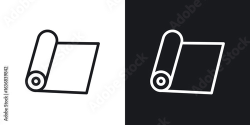 Yoga mat icon vector symbol in Line Art Style for Design, Presentation, Website or Apps Elements.