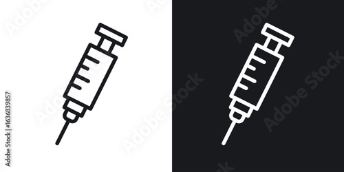 Syringe icon vector symbol in Line Art Style for Design, Presentation, Website or Apps Elements.