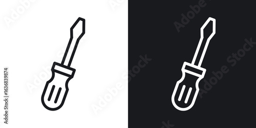 Screwdriver icon vector symbol in Line Art Style for Design, Presentation, Website or Apps Elements.
