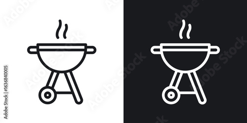 Grill icon vector symbol in Line Art Style for Design, Presentation, Website or Apps Elements.