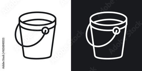Bucket icon vector symbol in Line Art Style for Design, Presentation, Website or Apps Elements.
