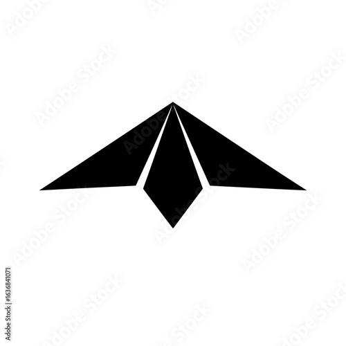 Minimalist paper plane icon in black silhouette
