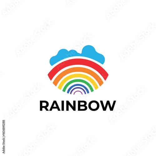 Free Download rainbow rabbit logo design vector - GFXLoad