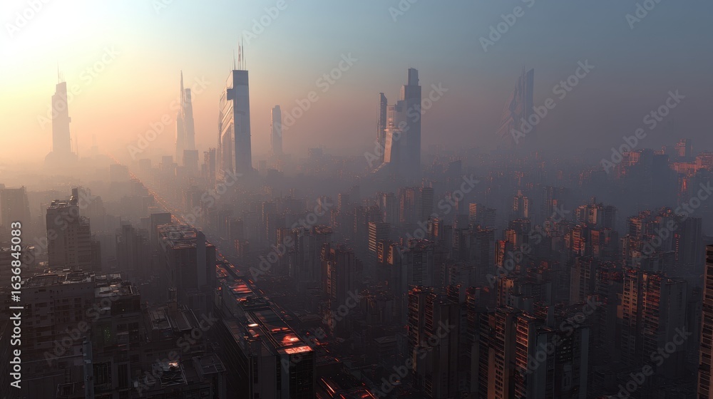 Fototapeta premium panoramic view of the city