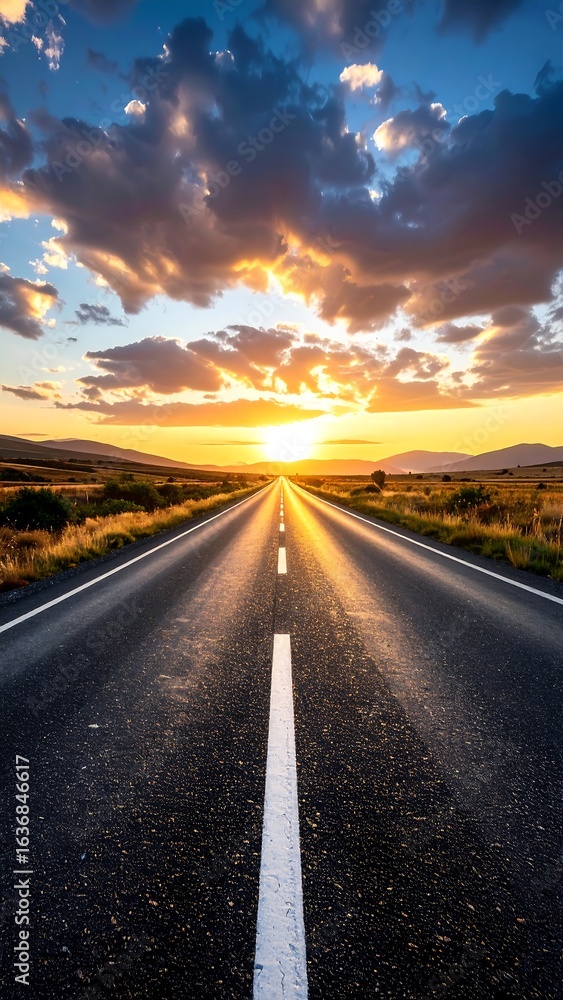 Fototapeta premium Scenic road at sunset