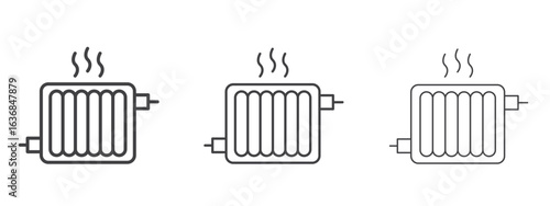 Radiator icon vector Graphics. Black thin lines icons
