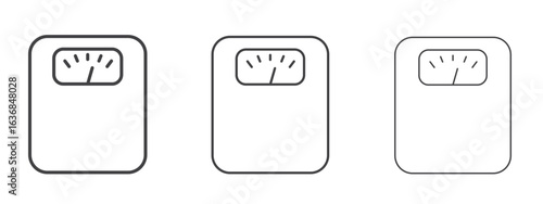 Weight scale icon vector Graphics. Black thin lines icons
