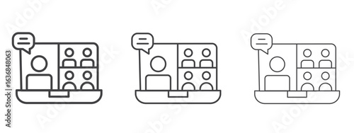Webinar icon vector Graphics. Black thin lines icons