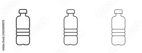 Water bottle icon vector Graphics. Black thin lines icons