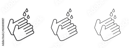 Wash hands icon vector Graphics. Black thin lines icons