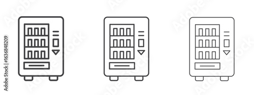 Vending machine icon vector Graphics. Black thin lines icons