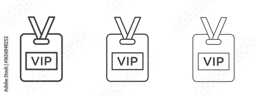 VIP pass icon vector Graphics. Black thin lines icons