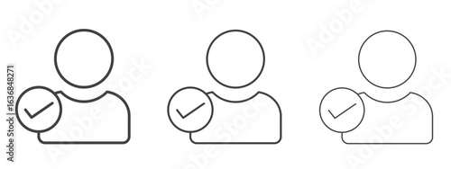 User check icon vector Graphics. Black thin lines icons
