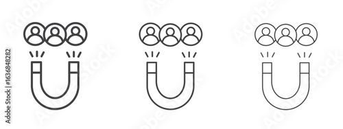 User engagement icon vector Graphics. Black thin lines icons