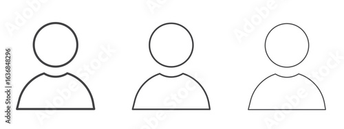 User icon vector Graphics. Black thin lines icons
