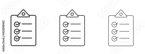 Todo list icon vector Graphics. Black thin lines icons