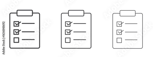 Task list icon vector Graphics. Black thin lines icons