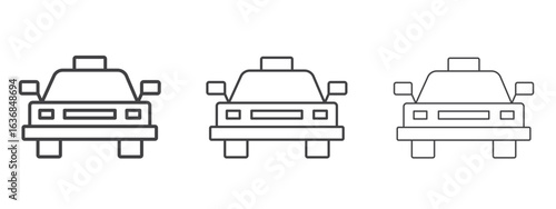 Taxi icon vector Graphics. Black thin lines icons