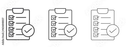Survey icon vector Graphics. Black thin lines icons