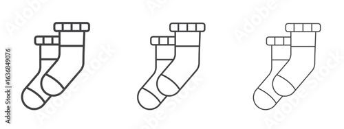 Socks icon vector Graphics. Black thin lines icons