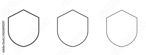Shield icon vector Graphics. Black thin lines icons