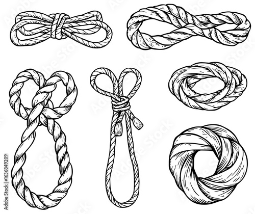 Realistic marine loops and knots are included in the ship rope elements collection