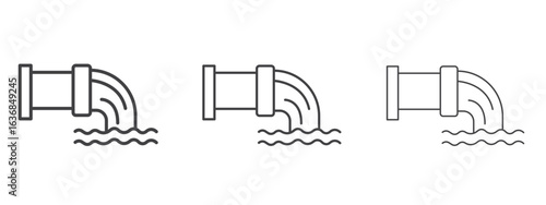 Sewage icon vector Graphics. Black thin lines icons
