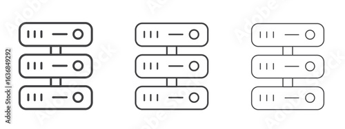 Server icon vector Graphics. Black thin lines icons