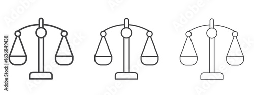 Scales icon vector Graphics. Black thin lines icons