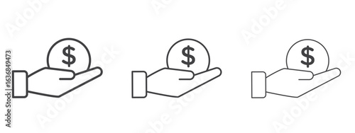 Savings icon vector Graphics. Black thin lines icons