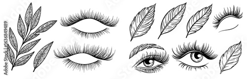 The makeup set features a modern pretty face with cartoon eyelashes, a unicorn, and a cute animal sleeping face with closed eyes and beautiful eyelashes