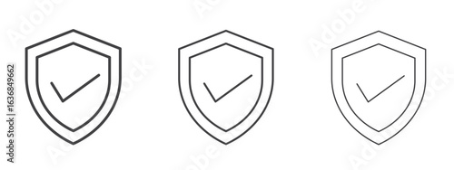 Safe icon vector Graphics. Black thin lines icons