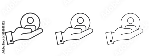 Retention icon vector Graphics. Black thin lines icons