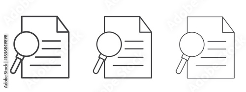 Research icon vector Graphics. Black thin lines icons