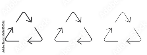 Recycle icon vector Graphics. Black thin lines icons