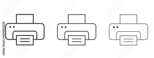 Print icon vector Graphics. Black thin lines icons
