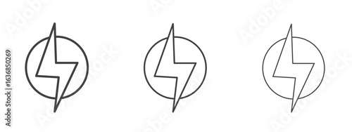 Power icon vector Graphics. Black thin lines icons