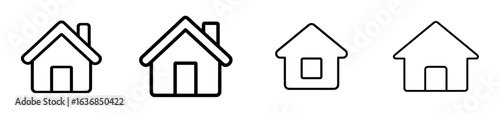 Modern icon of a house, home, or residence for use on apps and websites, representing a real estate flat